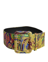 Dolce & Gabbana Multicolor Floral Jacquard Wide Waist Belt